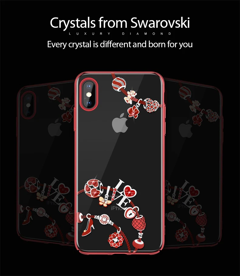 KINGXBAR Case for iPhone Xs Max Case Cute Patterned for iPhone Xs Cover Transparent for iPhoneXs Luxury Crystals from Swarovski  (5)