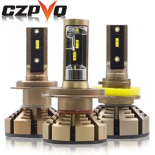 CZPVQ Tamanho Mini H7 H4 H11 Lâmpada LED 72 w 12000LM H8 H9 9005 9006 HB3 HB4 Luz Do Carro Nevoeiro ZES 24 12 v v 6500 k Auto Farol LEVOU Chip