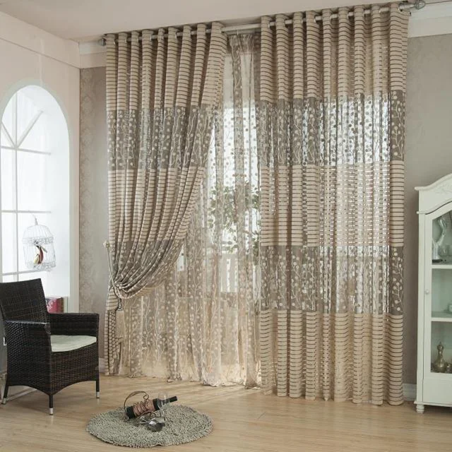 Modern Striped Voile Curtains Design Decoration Curtains Window