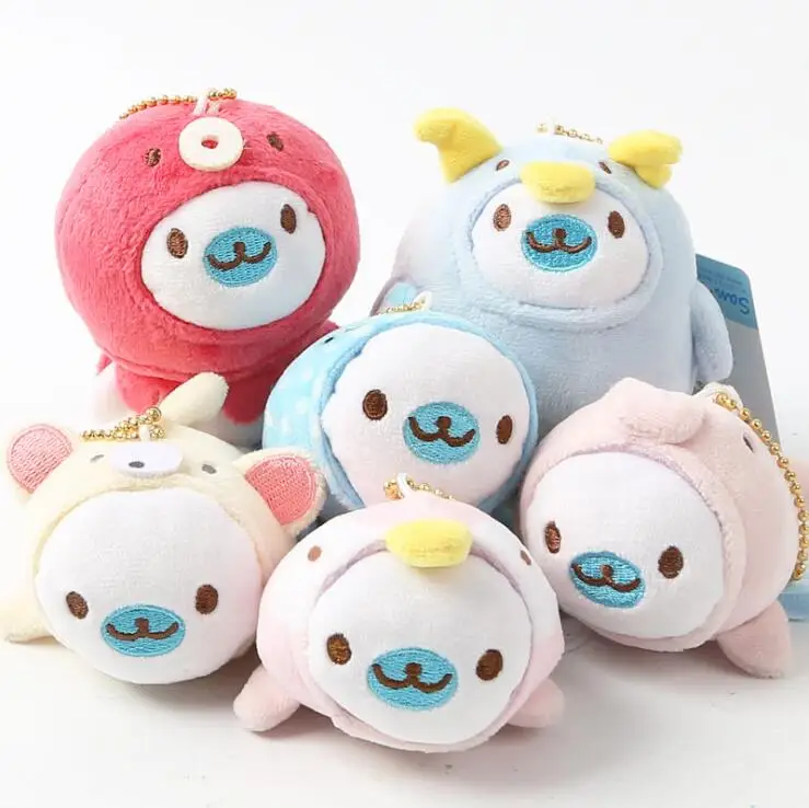 

Bean Sesame Seal Penguin Whale Shark Polar Bear Octopus Sandbag doll Plush pendant keychain 5kinds WJ01