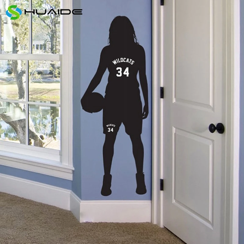 Us 10 98 25 Off Personalized Name Number Basketball Decor Girls Basketball Gifts Wall Art Basketball Bedroom Decor Vinyl Wall Sticker A 1 In Wall