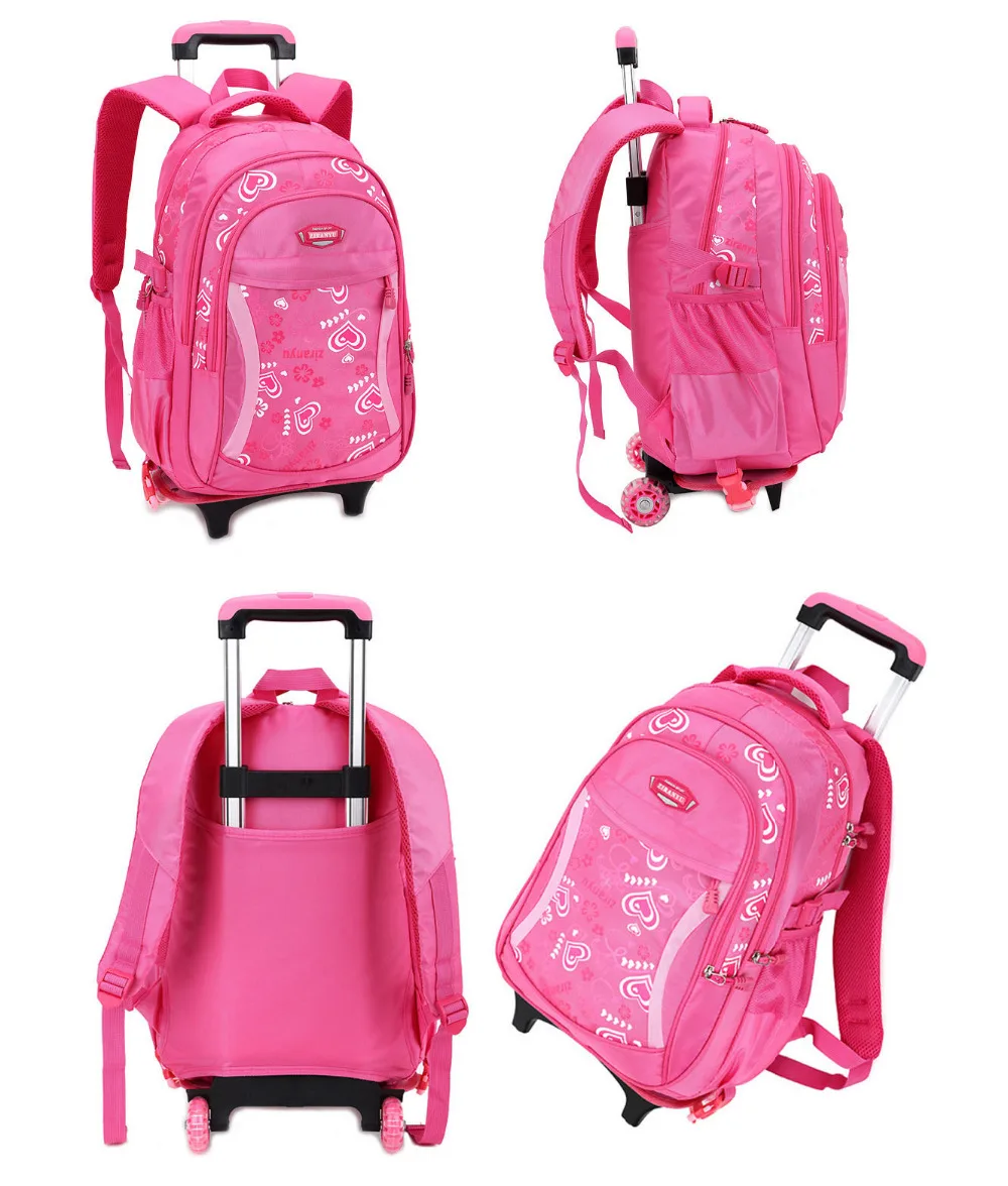 New Children Trolley Backpack School Bags For Grils Wheeled Bag New Children Trolley Backpack School Bags For Grils Wheeled Bag Student Detachable Rolling Backpacks Women Travel Mochila In From Luggage
