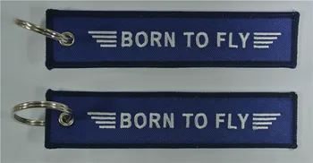 

Born To Fly Embroidery Keychain for Suitcase Embroidery Fabric Key Chain
