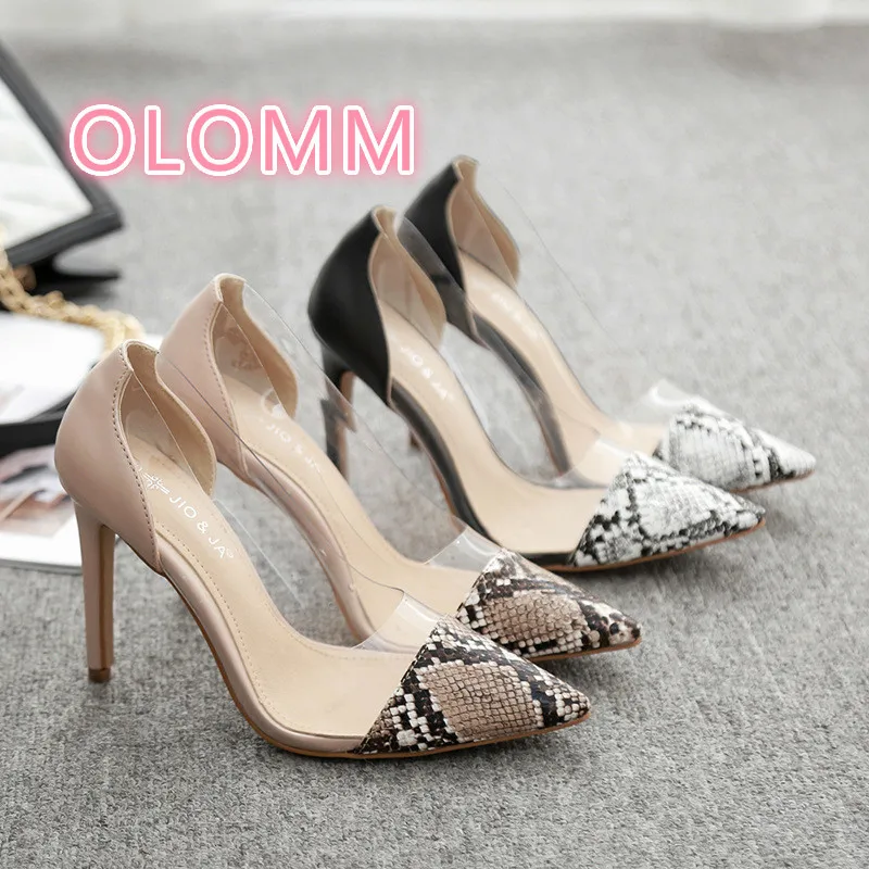 

Spring 2019 New Serpentine Woman Shallow-mouthed 40 Size Transparent Film High-heel Sandals from Europe and America