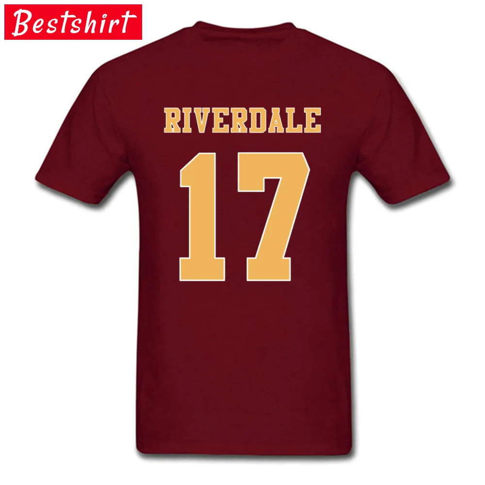 Printed OnSimple Style Short Sleeve Tops T Shirt Thanksgiving Day Newest O-Neck Pure Cotton Tees Men's T-shirts Printed  Riverdale C Archie Andrews Jersey 17 maroon