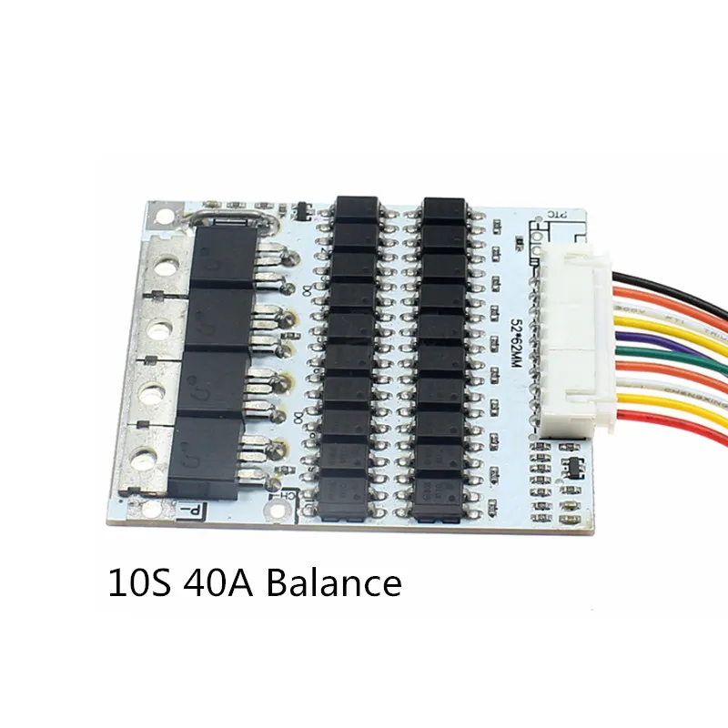 

BMS 10S battery charge balance protection circuit board 36V 40A lithium ion battery protection board with cable