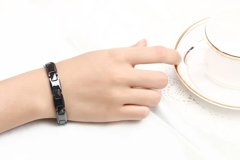 Модная черная керамика магнитотерапевтический браслет для здоровья Магнитный гематит стрейч био браслет для мужчин и женщин подарок ювелирные изделия