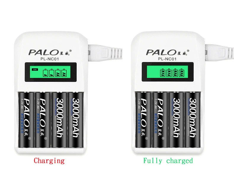 PALO 16 шт. Новая аккумуляторная батарея AA Ni-MH 1,2 V AA+ ЖК-зарядное устройство для AA/AAA батареи для часов/мышей/игрушек