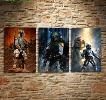 

Boba Fett and Jango Fett Star Wars 3 Pieces Canvas Painting Print Living Room Home Decor Modern Wall Art Oil Painting Poster