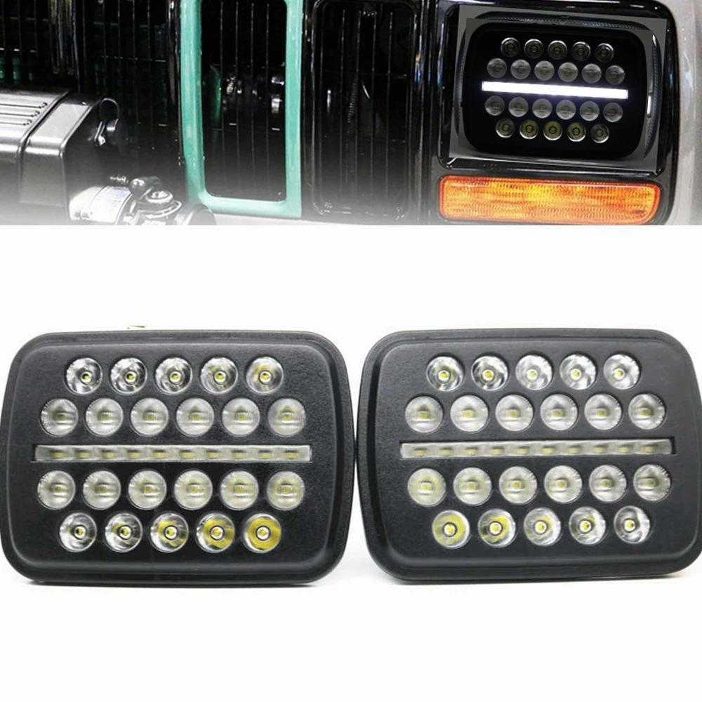 

5X7 inch 70W h4 LED HEADLIGHT BULB 7x6 inch headlamp DRL for Jeep Wrangler YJ XJ truck FLD 50 60 70 80 Firebird Celica 240SX