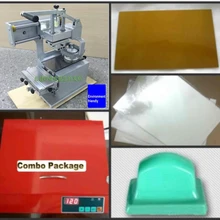 Герметичные чашки чернил тампопечать машина+ блок УФ-облучения+ коврик расходных материалов посылка