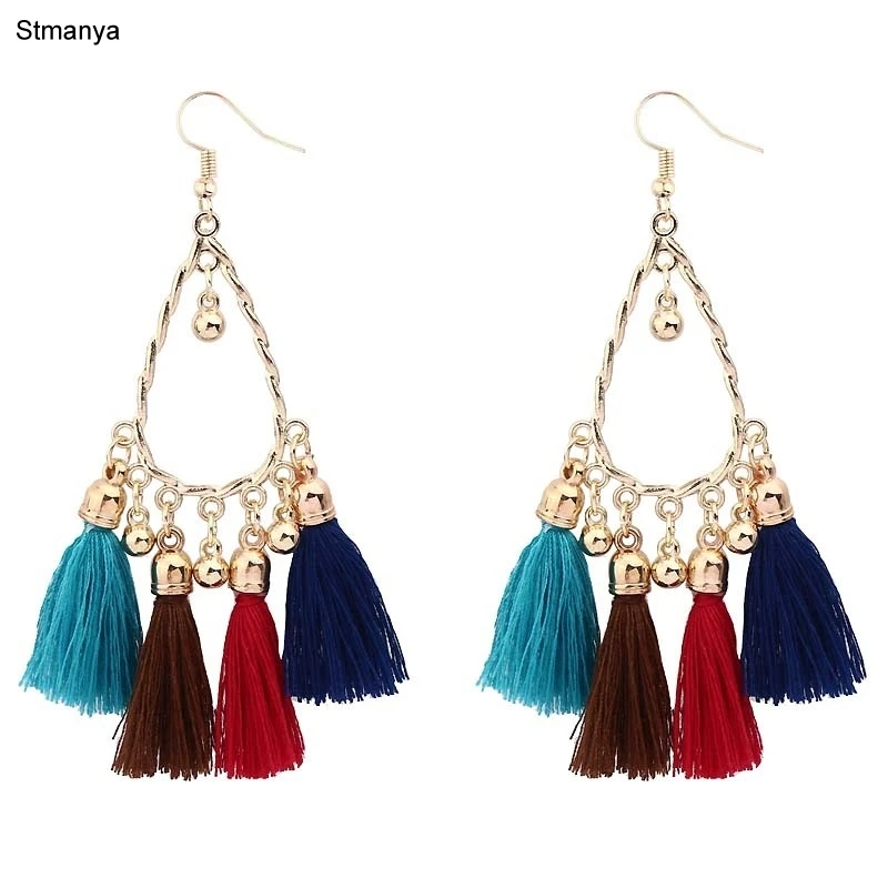 

Long Tassel Earrings - New Drop Earrings Women Wedding Bohemian Geometric Gifts colorful Fringed Dangle Earrings Jewelry E3081