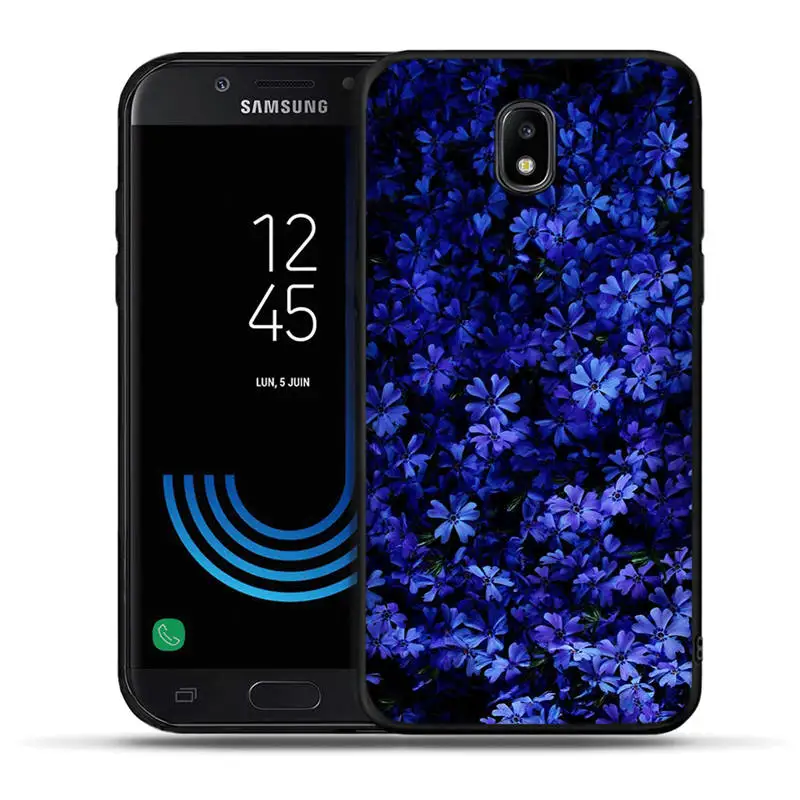 Роскошный чехол из ТПУ с черными розовыми красными цветами для Samsung Galaxy J3 J5 J7 2016 2017