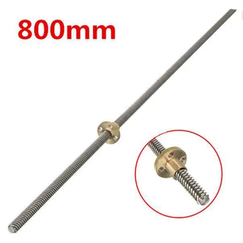

New Arrival 800mm Lead Screw 8mm Thread Lead Screw 2mm Pitch Lead Screw with Brass Nut For Stepping Motor Driving Guide Rail