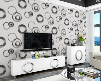 

Beibehang Circle Wallpaper Modern Fashion Wallpaper TV Background Geometry 3d Wallpaper papel de parede wallpaper for walls 3 d