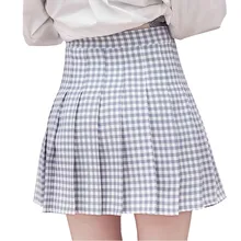 Новые женские летние мини юбки Высокая талия Harajuku плиссированные мини юбки для школьниц Женские клетчатые мини юбки женские# 5670A
