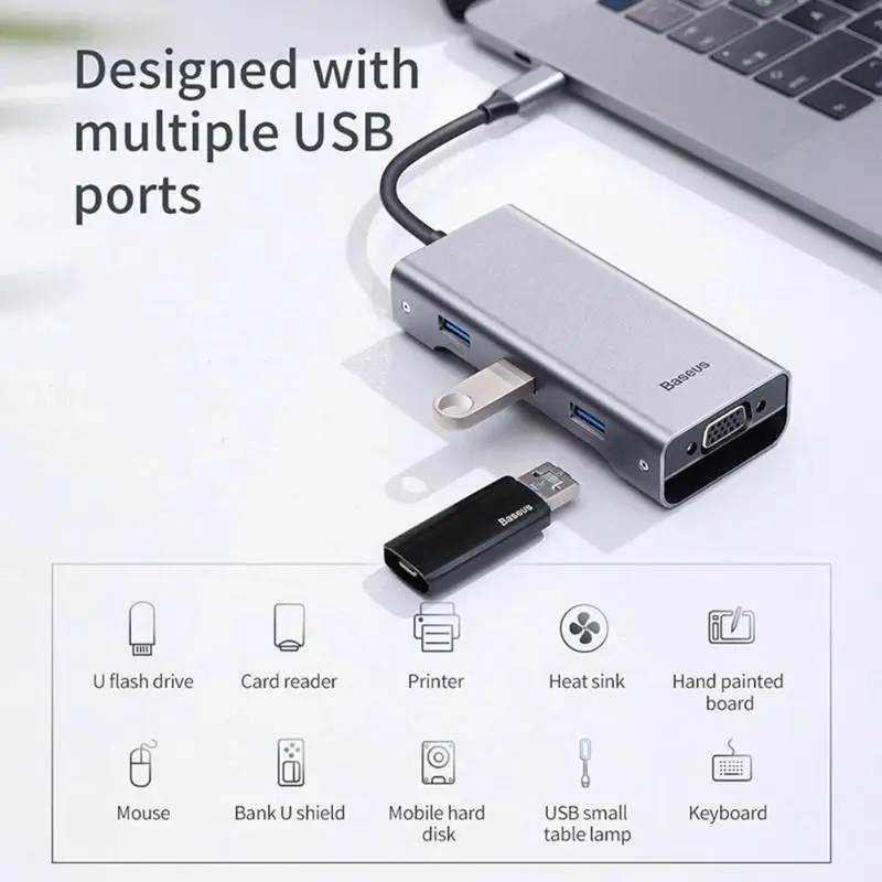 

Baseus Type-c HUB For MackBook Pro Air USB-C Splitter HUB Multi USB C to USB3.0 Type-C HUB Splitter for Phone Laptop Adapter
