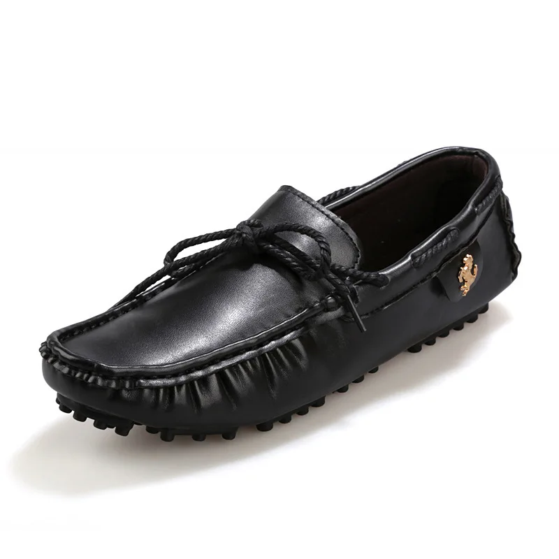 Новинка; мужская повседневная обувь; лоферы; мокасины в британском стиле; удобная обувь для отдыха без застежки на плоской подошве; Высококачественная однотонная обувь для вождения; Z34 - Цвет: black