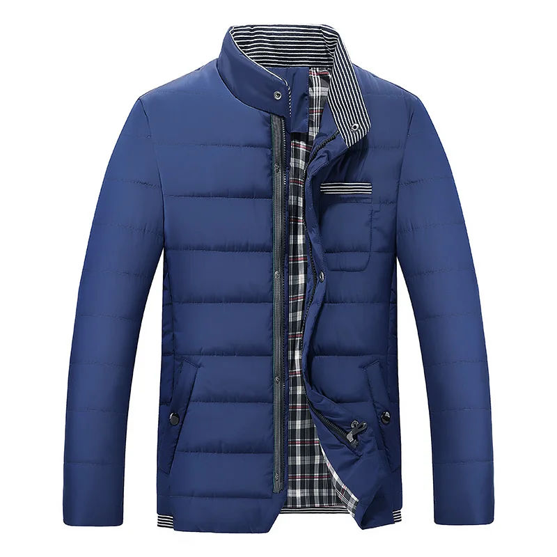 

Winter Men Thick Warm Parka Solid Jacket Outwear Stand Collar Cotton Coat Zipper Casual Slim Fit Men's Coats And Jackets