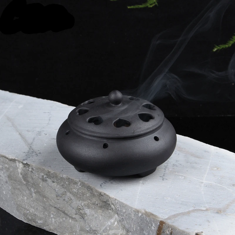 Incense Burner Heart shaped Ceramic Disc Tower Furnace Sandalwood Buddha Home Decor Living Room