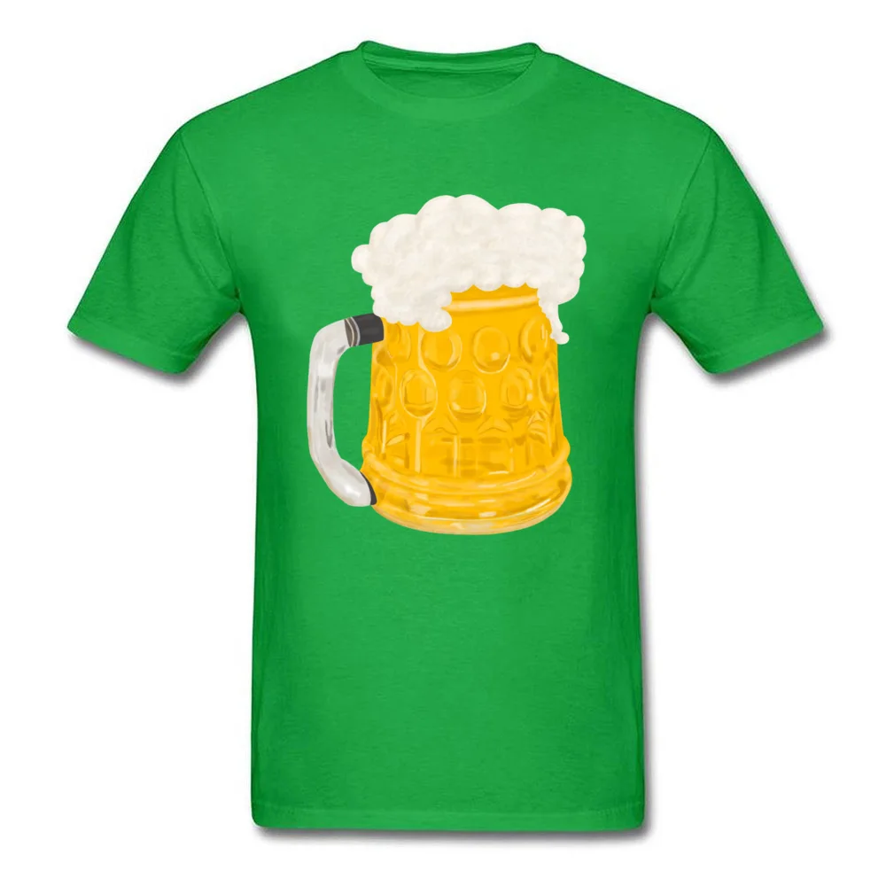  Man Top T-shirts Glass of Beer Birthday Tops Shirt Cotton Round Collar Short Sleeve Design T Shirt Summer Autumn Glass of Beer green