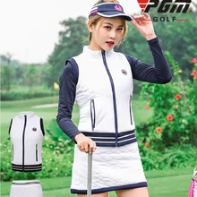 PGM одежда для гольфа, Женская куртка без рукавов, осенняя/зимняя женская одежда, костюм, ветровка, плюс бархатный жилет, Спортивная одежда на молнии