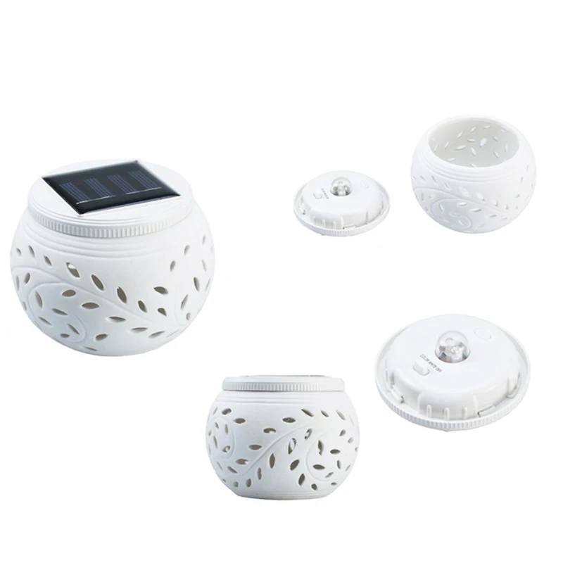 Chiclits Ceramic Colour Changing Led Solar Light Sun Powered Globe Ball Table Light Garden Lamp For Lawn Courtyard Room (13)