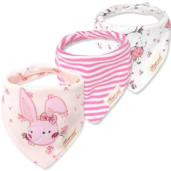 

DHL 200set 3pcs/set Baby Bibs Cartoon Printing Cotton Newborn Infant Girls Boys Toddler Scarf Bandana Baby Accessory