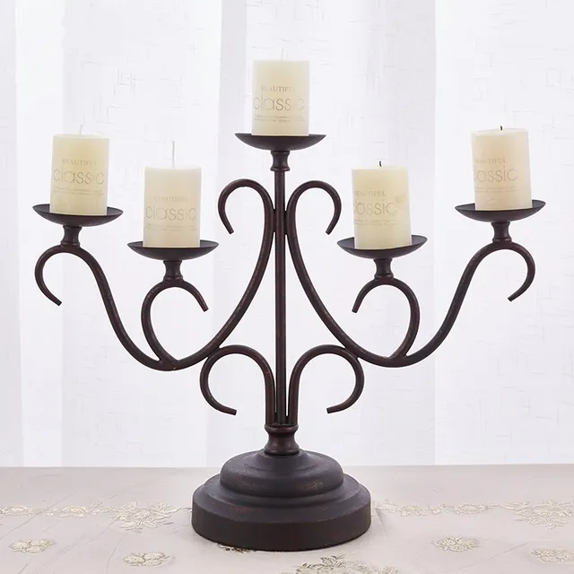Wedding Candlestick Retro Wrought Iron Candle Holder Modern Bar Wedding