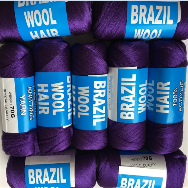 Buy Free shipping Wholesale New Brazilian Wool Hair African hair yarn for