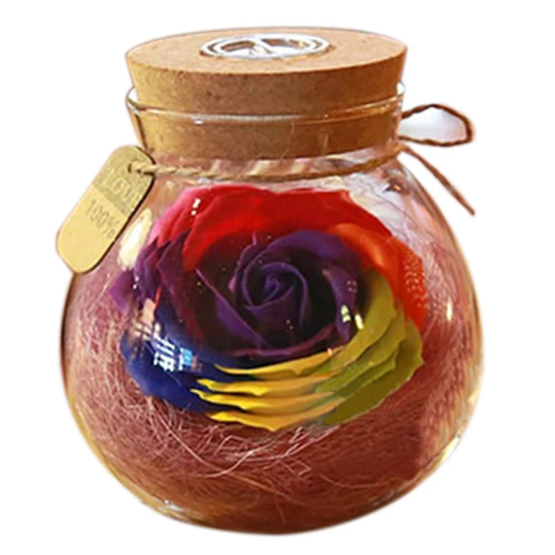

Led RGB Dimmer Lamp Night Light Flower Bottle Creative Romantic Rose Bulb Great Holiday Gift For Girl