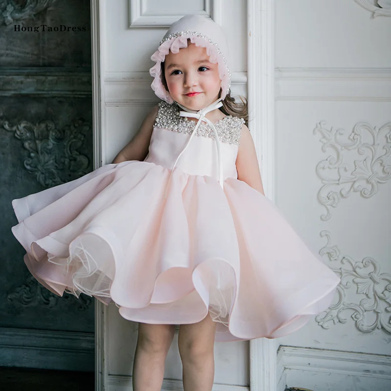 

1-10 Years Beading Flower Girl Dress Summer Baby Princess Dress Sleeveless Girl's Dresses Ball Gown Kids Tulle Bow Gowns E316