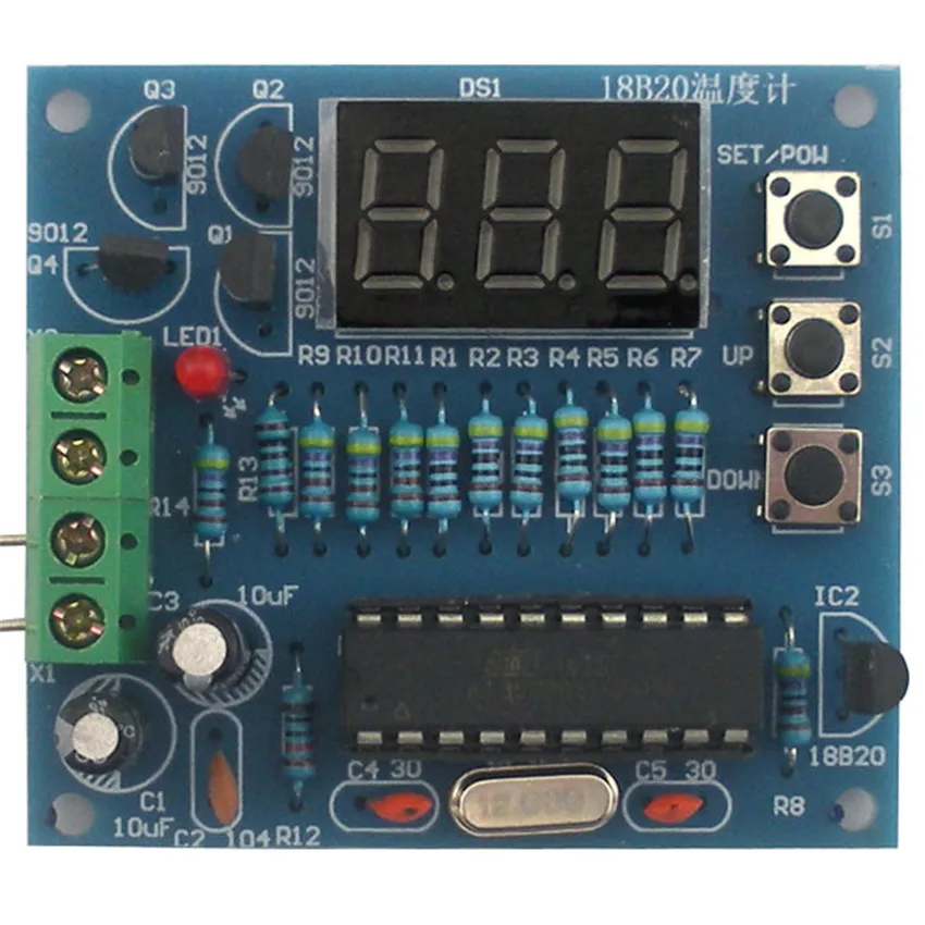 Cnikesin diy AT89c2051 + 18B20 цифровой регулятор температуры MCU дизайн термометр комплект