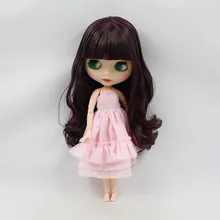 Фабрика blyth кукла BL135950 Глубокий фиолетовый микс черные волосы с челкой/бахромой матовое лицо подарок игрушка соединение тела