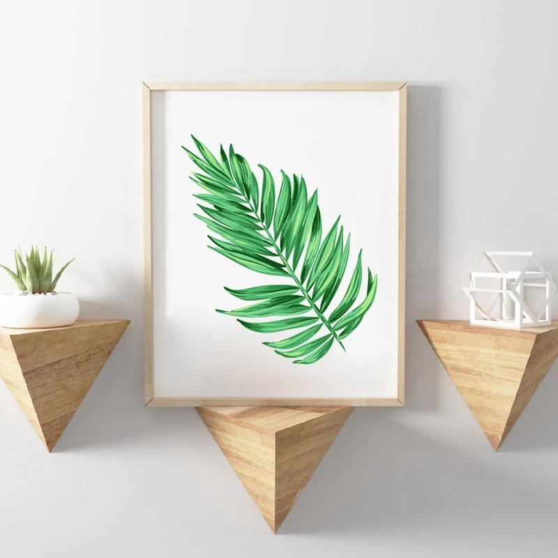 Suluboya Palmiye Agaci Dallari Tuval Sanat Baski Duvar Dekor Tropikal Bitkiler Palmiye Yapraklari Tuval Boyama Resimleri Ev Dekorasyon Art Print Canvas Art Printpainting Picture Aliexpress