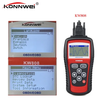 

OBD2 Scanner KW808 Car Diagnostic Code Reader CAN Engine Reset Tool KONNWEI Auto Scanner Coverage(us Asian & Europ) like MS509