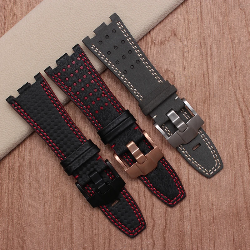 

New arrival quality genuine leather watch bands 28mm replacement leather strap for mens bracelet