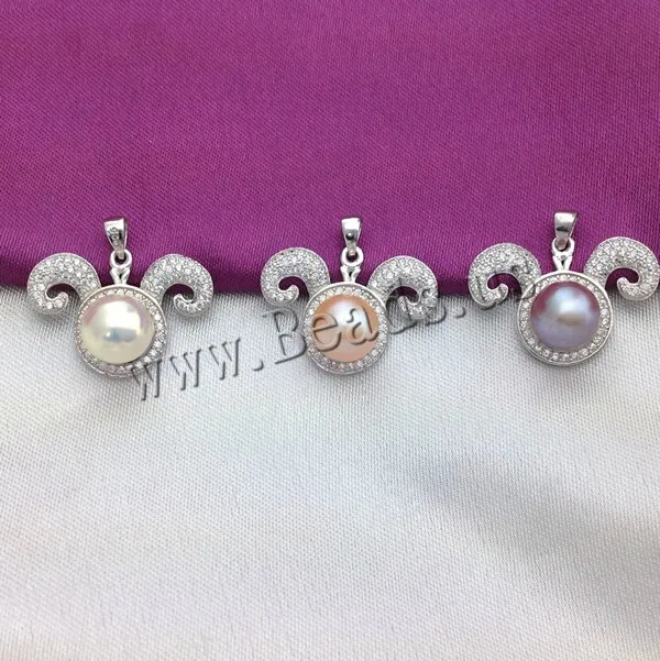 

Freshwater Pearl Pendants Lovely with Silver Sheep atural micro pave cubic zirconia
