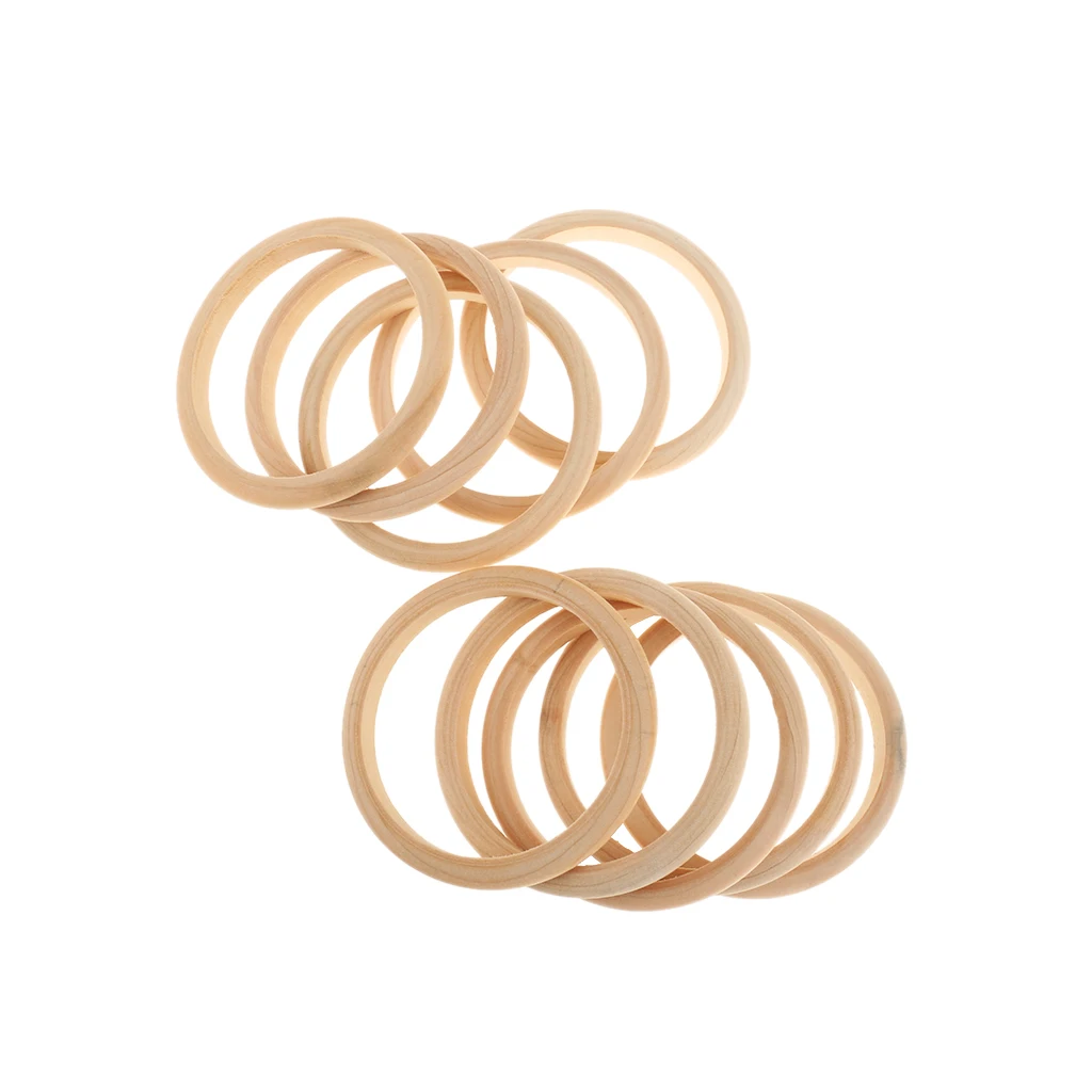 10pcs Wood Bracelet Wooden Bangle Unfinished Natural Craft Unpainted