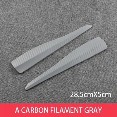 2pcs Car Front Rear Bumper Protector Guard Strip Rubber Scratch Sticker Black White Carbon Universal Adhesive Auto Lip Splitter - Цвет: A Carbon Fiber Gray