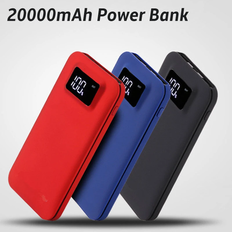 

20000mAh External Battery Pack Power bank Ultra Thin Double USB LED Display Poverbank DC5V 2.1A Fast Phone Charger Powerbank