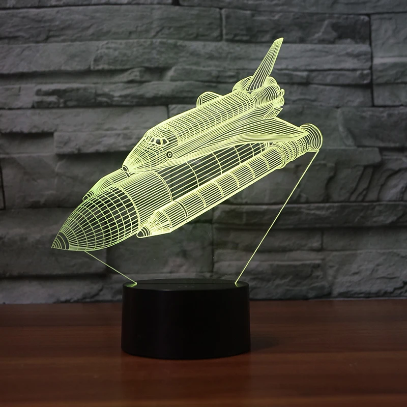  Space Shuttle Touch Table Lamp 7 Colors Changing Desk Lamp 3d Lamp Novelty Led Night Lights Drop Sh