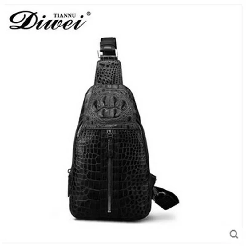 

diwei 2019 new hot free shipping really crocodile chest bag men singles shoulder bag fashion bag business casual men bag