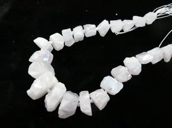

Matte Clear AB mistc Raw Quartz Crystal Necklace Rondelle Nuggets Crystal Gemstone Round bead supplies 15-40mm full strand