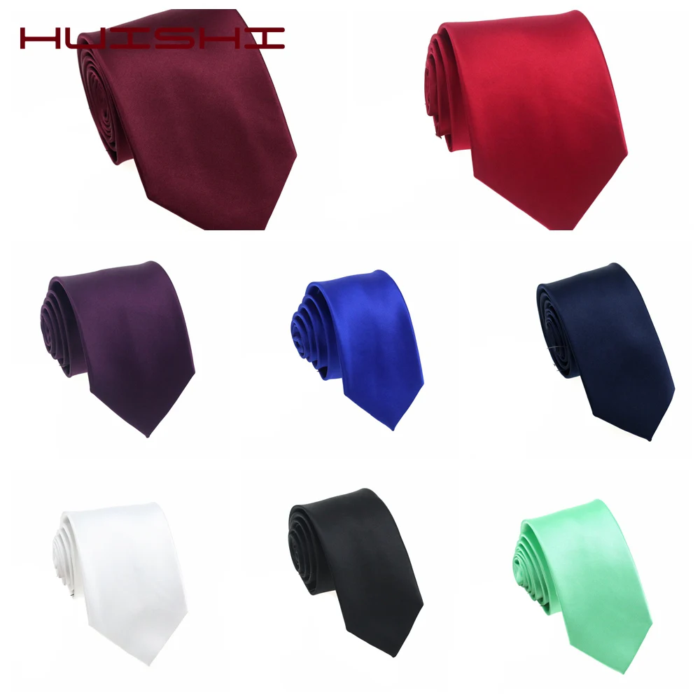 HUISHI мужские классические однотонные простые галстуки на шею 18 цветов водонепроницаемые 8 см и 6 см аксессуары для взрослых повседневная одежда галстук подарок на свадьбу