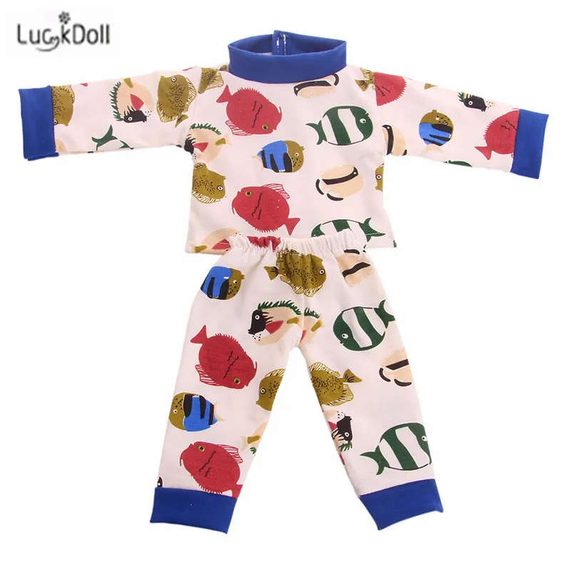 LUCKDOLL летний модный костюм игрушка подходит 18 дюймов Американский 43 см детская кукла одежда аксессуары, игрушки для девочек, поколение, рождественский подарок