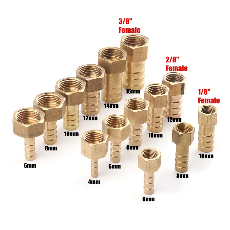 2 шт./партия 1/8 &quot2/8&quot 3/8 &quotЖенский 4 16 мм пагода латунные коннекторы