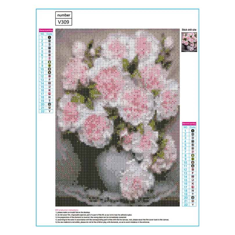 flowers Diy diamond embroidery flower 5D diamond painting modern Floral cross stitch rhinestone painting decor #3A08 (14)