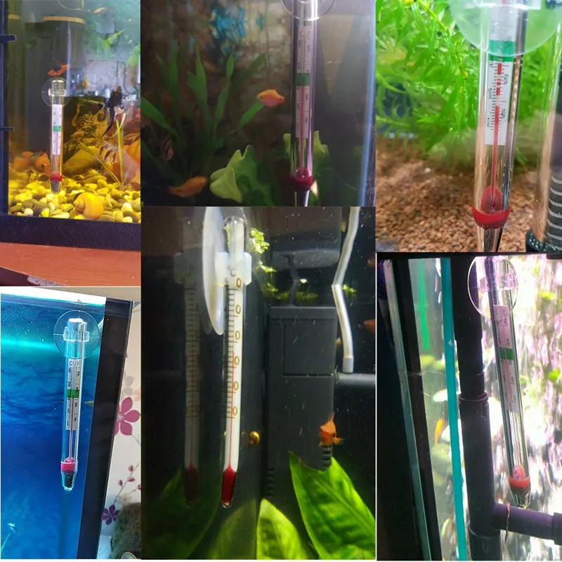 

White Glass Aquarium Floating Thermometer for Aquarium Can Be Attached to The Glass Wall Super suction cup Small Accurate