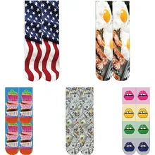 Спортивные носки для влюбленных знаменитые художественные принты смешная новинка Повседневные хлопковые носки с круглым вырезом цветные меховые носки Креативные 3D принт чулки#2m08